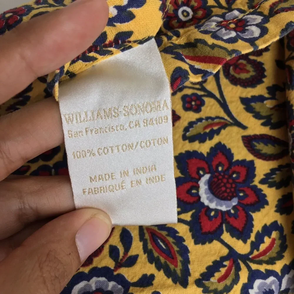 Williams Sonoma Cloth Napkins Floral Yellow English Country 20